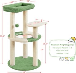 Yaheetech 35.5-in Cat Tree with Space Capsule for Kittens, Small, Army Green/Beige slide 2 of 7