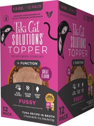 Tiki Cat Solutions Fussy Tuna Recipe in Broth Wet Cat Food Topper, 1.5-oz pouch, case of 12