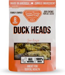 Gaines Family Farmstead Duck Heads Grain-Free Dehydrated Dog Treats, 8 count