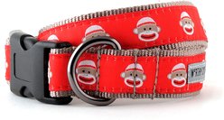 The Worthy Dog Sock Monkey Adjustable Dog Collar, Red, X-Large