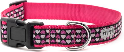 Show full view: The Worthy Dog Hearts Adjustable Dog Collar, Black, X-Small slide 3 of 3