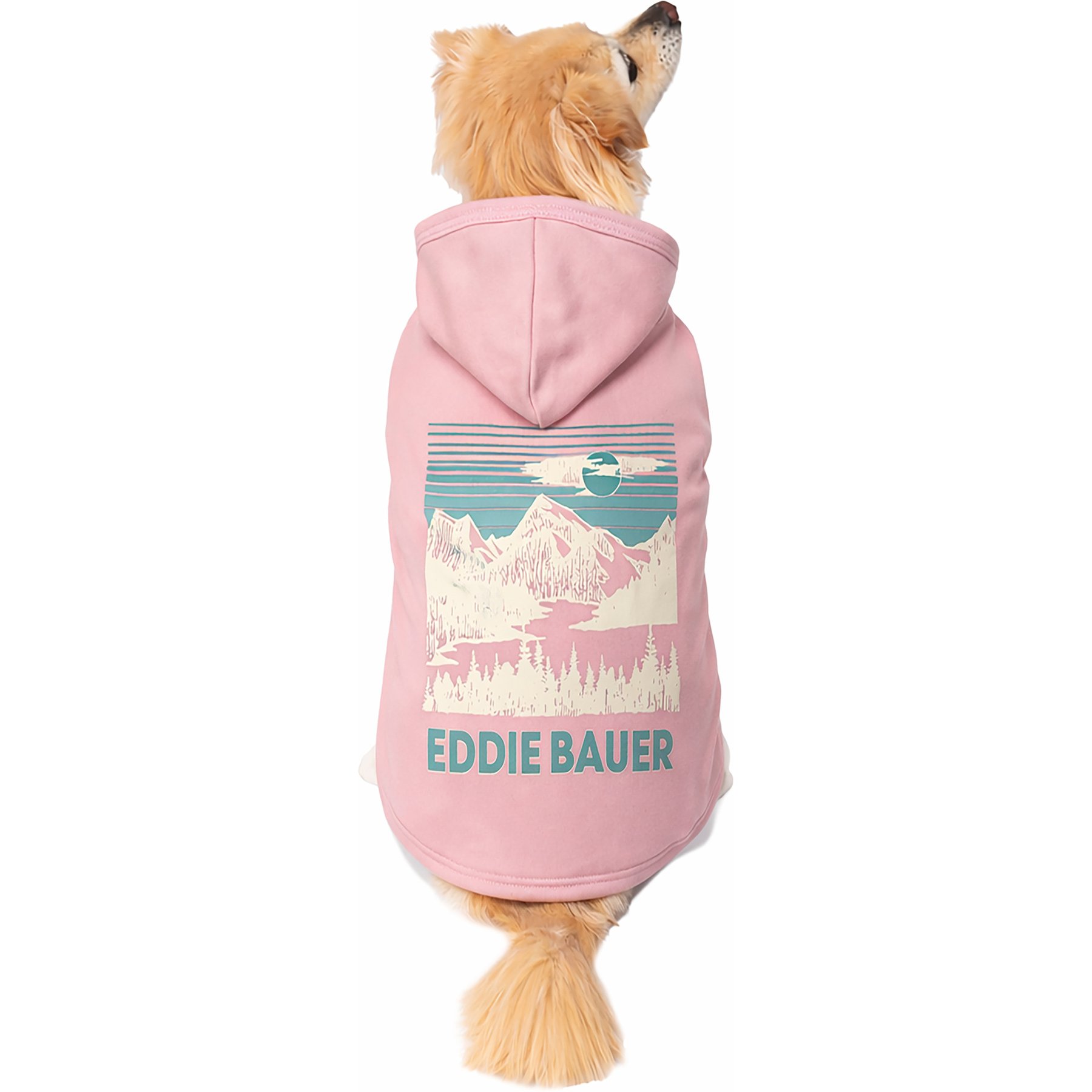 Eddie Bauer Landscape Graphic Sleevless Dog Hoodie, Pink, Medium