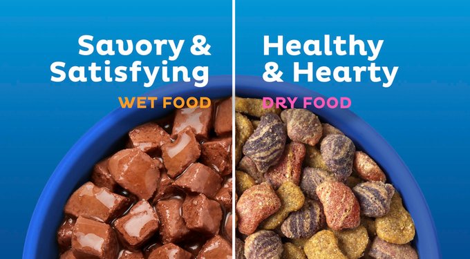 Savory and Satisfying wet food Healthy and Hearty dry food