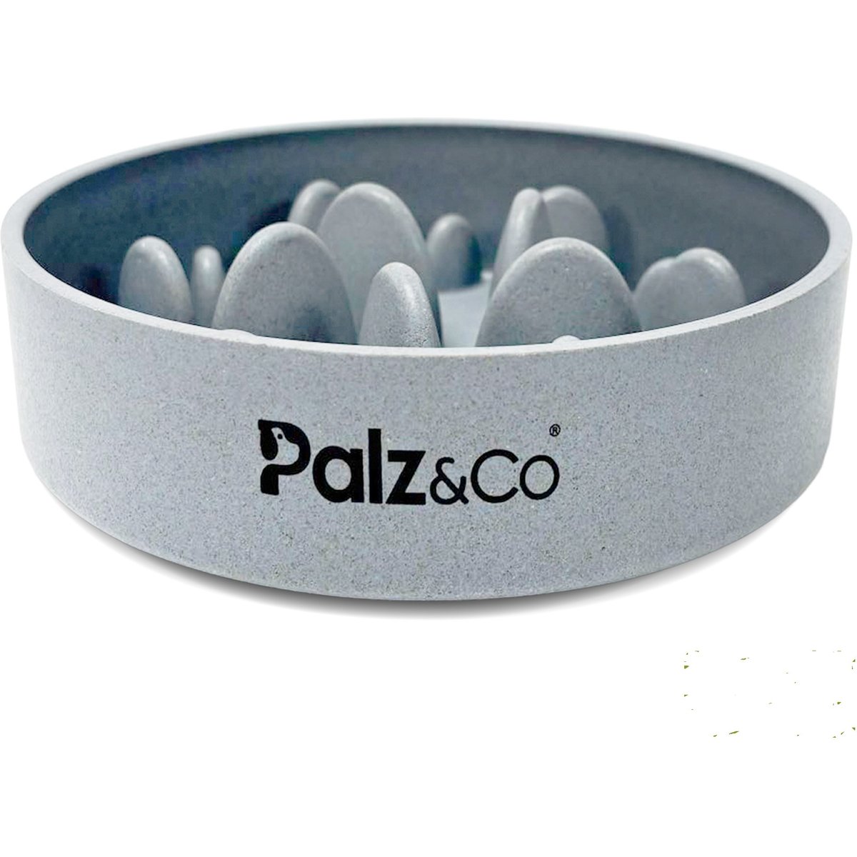 Palz&Co EcoBowl Slow Feeder Dog Bowl, Granite Gray, Medium: 6-cup
