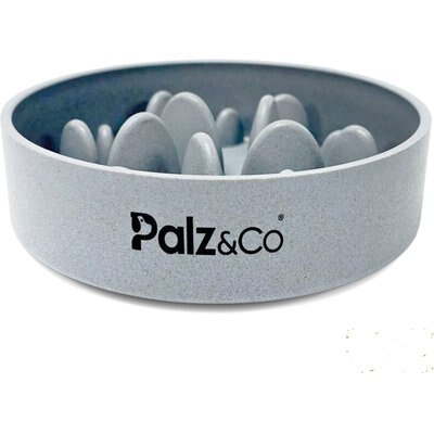 Palz&Co Palz&Co EcoBowl Slow Feeder Dog Bowl, Granite Gray, Medium: 6-cup