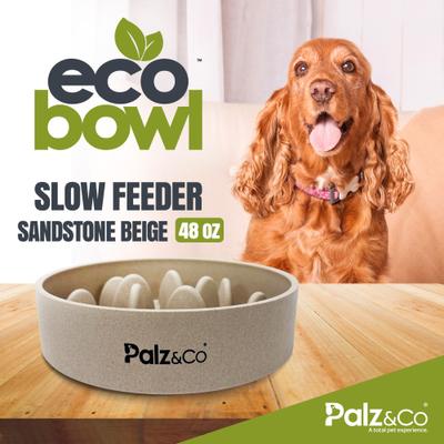 Show full view: Palz&Co EcoBowl Slow Feeder Dog Bowl, Sandstone Beige, Medium: 6-cup slide 2 of 9