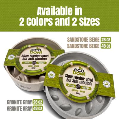 Show full view: Palz&Co EcoBowl Slow Feeder Dog Bowl, Sandstone Beige, Medium: 6-cup slide 7 of 9