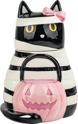 10 Strawberry Street Mummy Cat Cookie Jar, White, Large