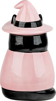 Show full view: 10 Strawberry Street Witch Cat Cookie Jar, Pink, Large slide 3 of 5