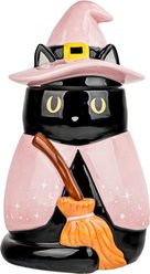 10 Strawberry Street Witch Cat Cookie Jar, Pink, Large