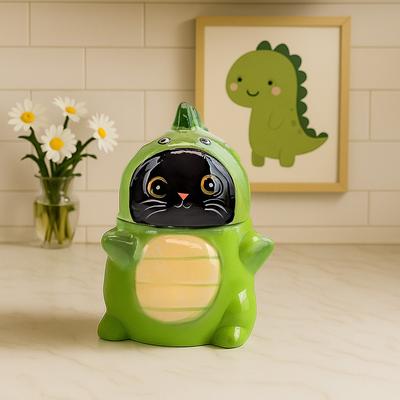 Show full view: 10 Strawberry Street Dino Cat Cookie Jar, Green, Small slide 5 of 5