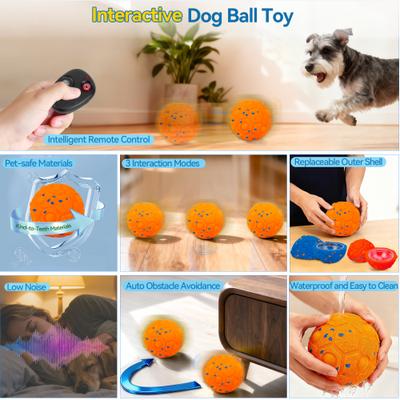Show full view: UPSKY Interactive Ball Dog Toy with Remote, Orange slide 7 of 10