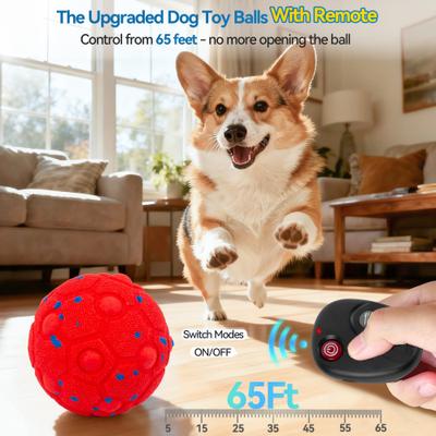 Show full view: UPSKY Interactive Ball Dog Toy with Remote, Red slide 3 of 10