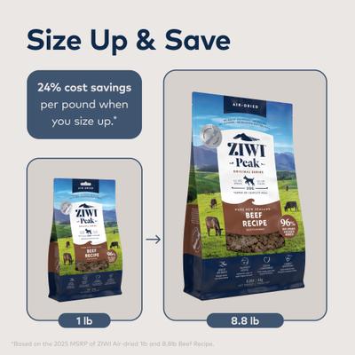 Show full view: ZIWI Peak Mackerel & Lamb Grain-Free Air-Dried Dog Food, 16-oz bag slide 8 of 13