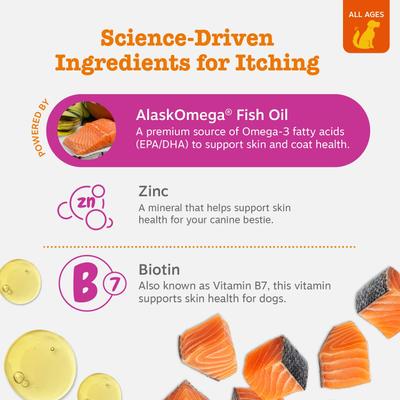 Show full view: Zesty Paws Itch Relief Bites Chicken Flavored Soft Chews Immune Supplement for Dogs, 90 count slide 4 of 10