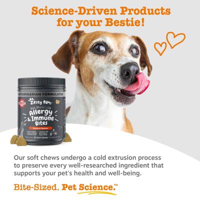 Show full view: Zesty Paws Vet Strength Allergy & Immune Bites Soft Chews Fish Oil Supplement for Dogs, 90 count slide 6 of 10