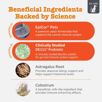 Show full view: Zesty Paws Vet Strength Allergy & Immune Bites Soft Chews Fish Oil Supplement for Dogs, 90 count slide 4 of 10