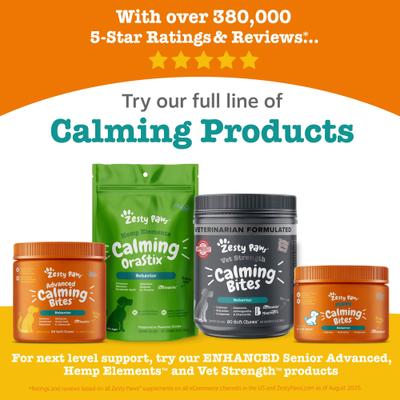 Show full view: Zesty Paws Senior Advanced Calming + Cognition Bites Chicken Flavor Soft Chews Composure Supplement for Dogs, 90 count slide 8 of 10