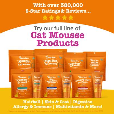 Show full view: Zesty Paws Omega Skin & Coat Tuna Mousse Lickable Squeeze Supplement for Cats, 18 count slide 8 of 9