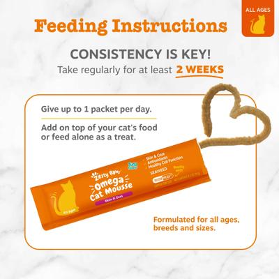 Show full view: Zesty Paws Omega Skin & Coat Tuna Mousse Lickable Squeeze Supplement for Cats, 18 count slide 5 of 9