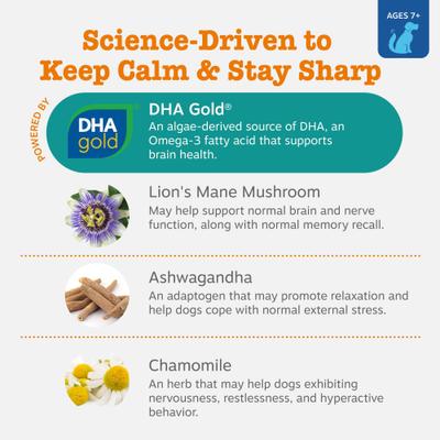 Show full view: Zesty Paws Senior Advanced Calming + Cognition Bites Chicken Flavor Soft Chews Composure Supplement for Dogs, 90 count slide 4 of 10