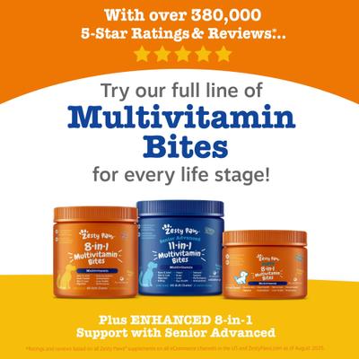 Show full view: Zesty Paws Ancient Elements 8-in-1 Bites Bison Flavored Soft Chews Multivitamin for Dogs, 90 count slide 8 of 11