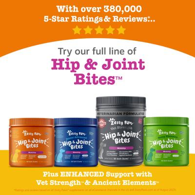 Show full view: Zesty Paws Vet Strength Hip & Joint Soft Chews Glucosamine Mobility Supplement for Dogs, 90 count slide 9 of 12
