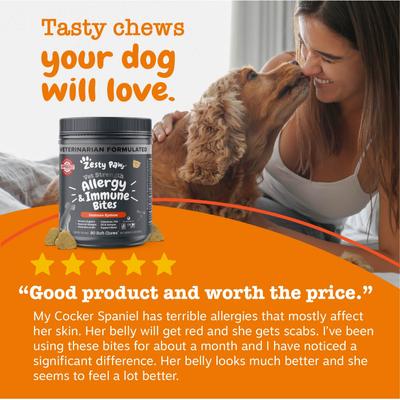 Show full view: Zesty Paws Vet Strength Allergy & Immune Bites Soft Chews Fish Oil Supplement for Dogs, 90 count slide 7 of 10