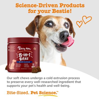 Show full view: Zesty Paws Ancient Elements 8-in-1 Bites Bison Flavored Soft Chews Multivitamin for Dogs, 90 count slide 6 of 11