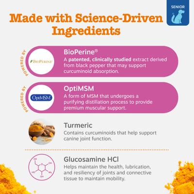 Show full view: Zesty Paws Advanced Mobility Bites Chicken Flavored Soft Chews Glucosamine Hip & Joint Supplement for Senior Dogs, 90 count slide 4 of 11