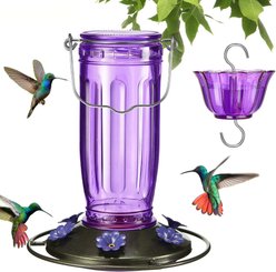 Yarty 16-oz Glass Hummingbird Feeder with Ant Moat, Purple slide 1 of 9