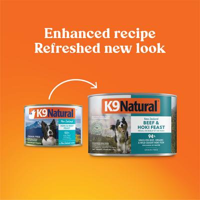 Show full view: K9 Natural Hoki & Beef Grain-Free Canned Dog Food, 6-oz, case of 12 slide 3 of 12