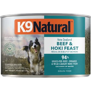 K9 Natural Hoki & Beef Grain-Free Canned Dog Food, 6-oz, case of 12