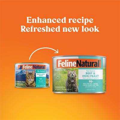 Show full view: Feline Natural Beef & Hoki Feast Grain-Free Canned Cat Food, 6-oz, case of 12 slide 3 of 10