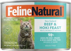 Feline Natural Beef & Hoki Feast Grain-Free Canned Cat Food, 6-oz, case of 12