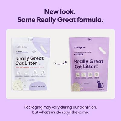 Show full view: tuft & paw Low-Tracking Flushable Tofu Cat Litter, Lavender, 9.25-lb bag slide 3 of 10