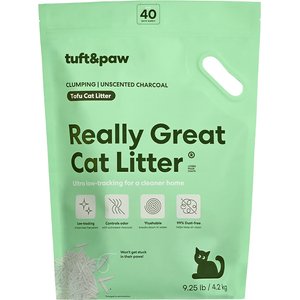 tuft + paw Really Great Cat Litter Unscented Low-Tracking, Flushable Tofu Cat Litter, 9.25-lb bag