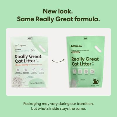 Show full view: tuft & paw Really Great Cat Litter Unscented Low-Tracking, Flushable Tofu Cat Litter, 9.25-lb bag slide 2 of 9