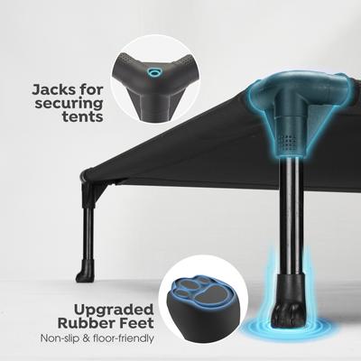 Show full view: Veehoo Cooling Elevated Portable Cot Dog Bed, Black, Large, 2 count slide 5 of 8