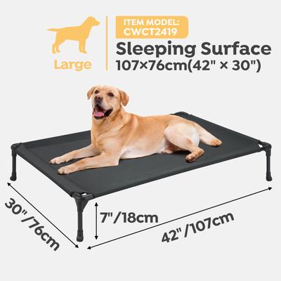 Show full view: Veehoo Cooling Elevated Portable Cot Dog Bed, Black, Large, 2 count slide 3 of 8
