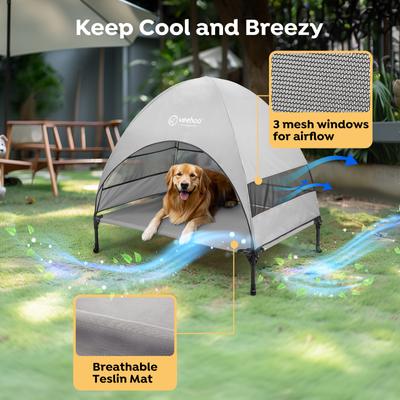 Show full view: Veehoo Breezy Tent Elevated Dog Bed, Sky Grey, Large slide 4 of 7