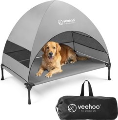 Veehoo Breezy Tent Elevated Dog Bed, Sky Grey, Large