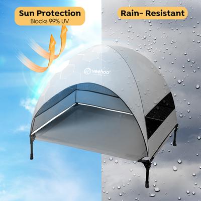 Show full view: Veehoo Breezy Tent Elevated Dog Bed, Sky Grey, Large slide 3 of 7