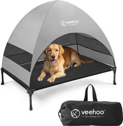 Veehoo Breezy Tent Elevated Dog Bed, Black, Large