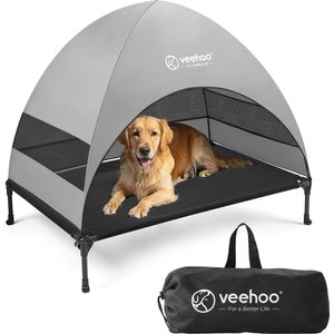 VEEHOO Breezy Tent Elevated Dog Bed, Black, Large - Chewy.com