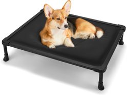 Veehoo Chewproof Padded Raised Cot Dog Bed, Black, Large