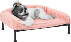 Veehoo Soft Plush Sofa Dog Bed, Pink, Medium
