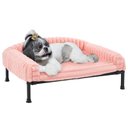 Veehoo Soft Plush Sofa Dog Bed, Pink, Medium