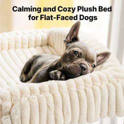 Veehoo Soft Plush Sofa Dog Bed, White, Large slide 2 of 6