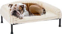 Veehoo Soft Plush Sofa Dog Bed, White, Large